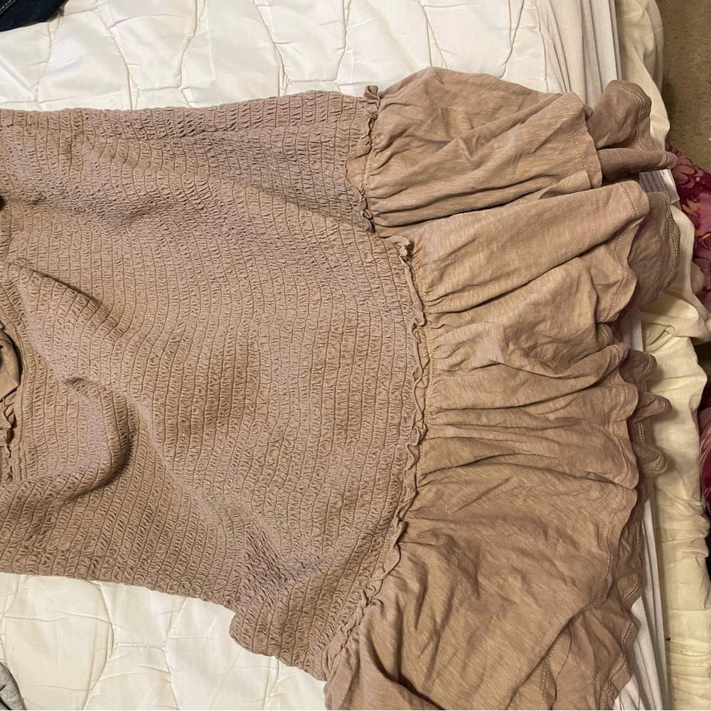 American Eagle Outfitters Textured Beige Skirt